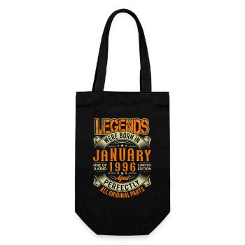 1996 Januar Geburtstag Legende - Geschenkbeutel für Flaschen - Schwarz - Vorne