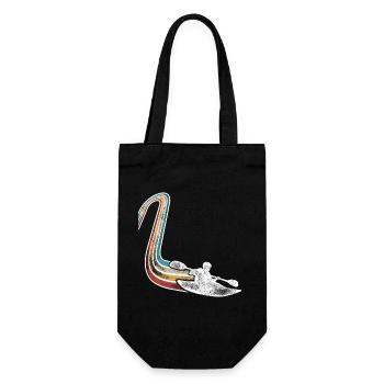 Kayak Kayaker Kayaker Retro Vintage - Gift Bag for Bottles - black - Front