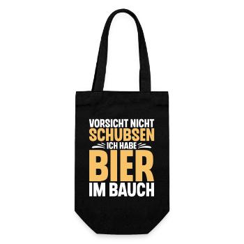Bier Spruch Lustig Saufen - Geschenkbeutel für Flaschen - Schwarz - Vorne