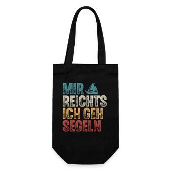 Segeln Segler Segelboot Retro Vintage - Geschenkbeutel für Flaschen - Schwarz - Vorne