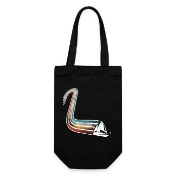 Sailing Sailor Sailboat Retro Vintage - Gift Bag for Bottles - black - Front