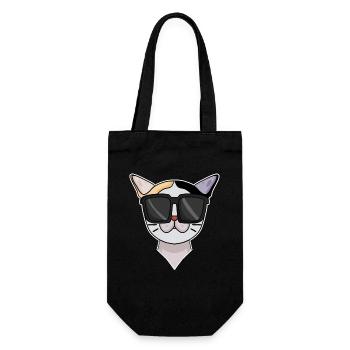 Japanese Bobtail Cat with Sunglasses - Gift Bag for Bottles - black - Front