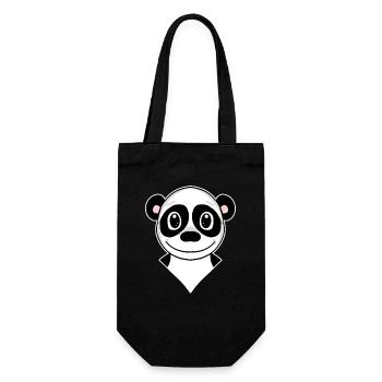 Panda - Geschenkbeutel für Flaschen - Schwarz - Vorne