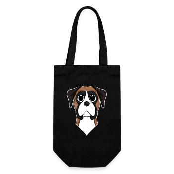 Deutscher Boxer Kopf Hund Hundebesitzer - Geschenkbeutel für Flaschen - Schwarz - Vorne