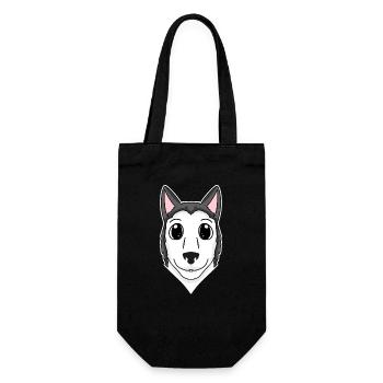 Siberian Husky Head Dog Owner - Gift Bag for Bottles - black - Front