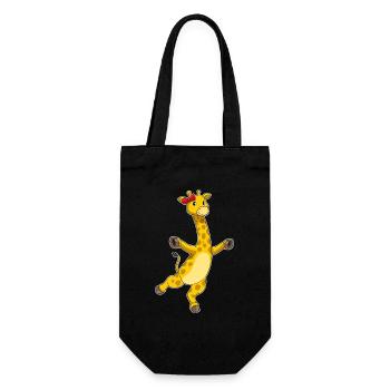 Giraffe Hair Bow - Gift Bag for Bottles - black - Front