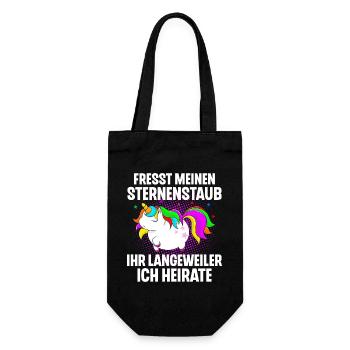 Einhorn Junggesellinnenabschied - Geschenkbeutel für Flaschen - Schwarz - Vorne