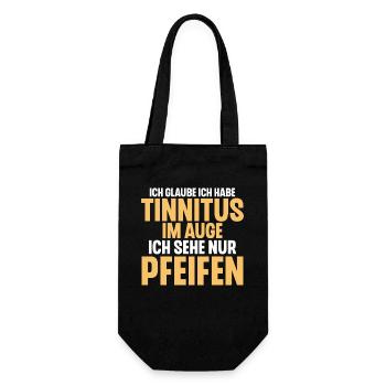 Ich Glaube Ich Habe Tinnitus Im Auge - Geschenkbeutel für Flaschen - Schwarz - Vorne
