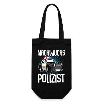 Nachwuchs Polizist - Geschenkbeutel für Flaschen - Schwarz - Vorne