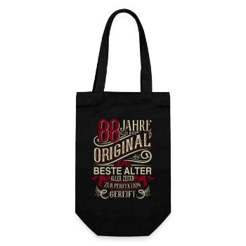88. Geburtstag Vintage Retro - Geschenkbeutel für Flaschen - Schwarz - Vorne