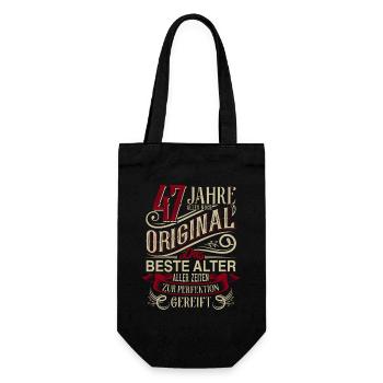 47. Geburtstag Vintage Retro - Geschenkbeutel für Flaschen - Schwarz - Vorne