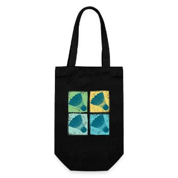 Badminton Shuttlecocks Pop Art - Gift Bag for Bottles - black - Front