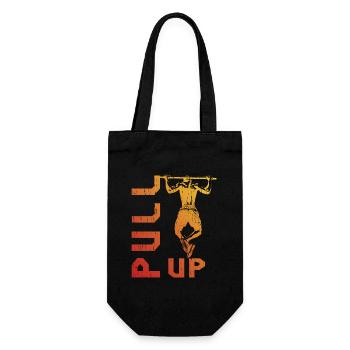 Klimmzug-Silhouette im Farbverlauf - Geschenkbeutel für Flaschen - Schwarz - Vorne