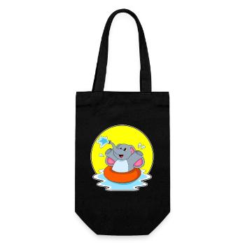 Elephant Swimming Swimming Ring Summer - Gift Bag for Bottles - black - Front