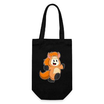 Pferd Mädchen Kostüm - Geschenkbeutel für Flaschen - Schwarz - Vorne