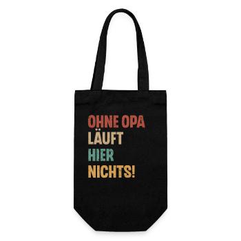 Opa - Geschenkbeutel für Flaschen - Schwarz - Vorne