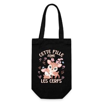 Dieses Mädchen Liebt Rehe - Geschenkbeutel für Flaschen - Schwarz - Vorne