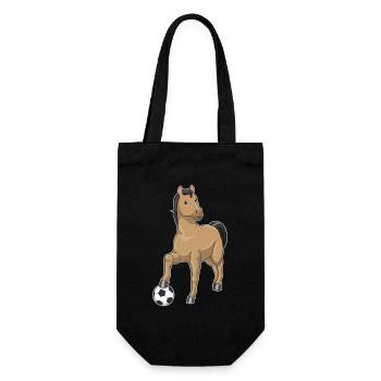 Pferd Fußballspieler Fußball - Geschenkbeutel für Flaschen - Schwarz - Vorne