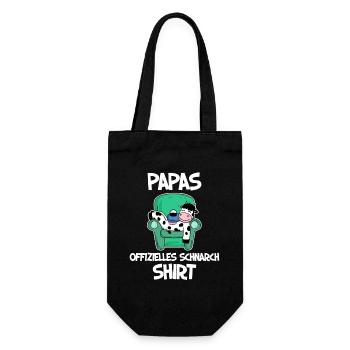 Papa Schlafshirt Vater Geschenk - Geschenkbeutel für Flaschen - Schwarz - Vorne