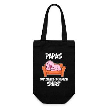 Papa Schlafshirt Vater Geschenk - Geschenkbeutel für Flaschen - Schwarz - Vorne