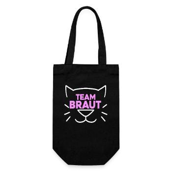Team Braut Hochzeitsfeier Katze - Geschenkbeutel für Flaschen - Schwarz - Vorne