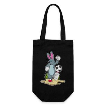 Bunny Soccer Player Soccer - Gift Bag for Bottles - black - Front