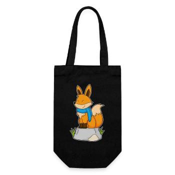 Fuchs Schal  - Geschenkbeutel für Flaschen - Schwarz - Vorne