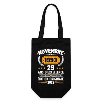 Cadeau D'anniversaire 29 Ans Novembre 1993 Rétro - Sac à bouteille - noir - Devant