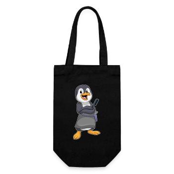 Penguin Hairdresser Comb - Gift Bag for Bottles - black - Front