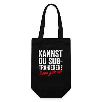 Kannst Du Subtrahieren Dann Zieh Ab Mathelehrer - Geschenkbeutel für Flaschen - Schwarz - Vorne
