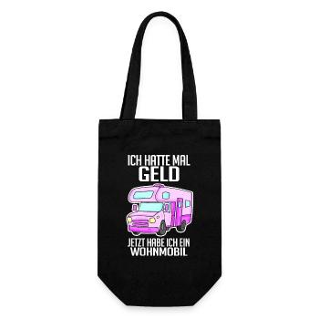 Wohnmobil Wohnwagen Campen Camping - Geschenkbeutel für Flaschen - Schwarz - Vorne