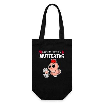 Muttertag Geschenk - Unser erster Muttertag - Geschenkbeutel für Flaschen - Schwarz - Vorne