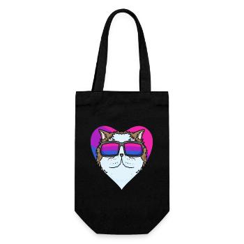 Bisexuell Perserkatze Katze - Katze mit Brille - Geschenkbeutel für Flaschen - Schwarz - Vorne