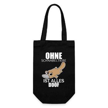 Schnabeltier - Geschenkbeutel für Flaschen - Schwarz - Vorne