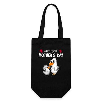 Cadeau de fête des mères - Notre première fête des mères - Sac à bouteille - noir - Devant