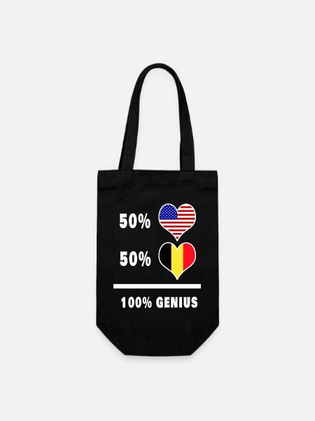 Belgien und USA Genial / Geschenk - Geschenkbeutel für Flaschen - Schwarz
