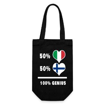 Italien und Finnland genial / Geschenk - Geschenkbeutel für Flaschen - Schwarz - Vorne
