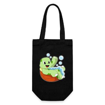 Turtle Bathing Bathtub - Gift Bag for Bottles - black - Front