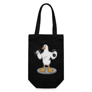 Duck Bodybuilder Dumbbells Bodybuilding - Gift Bag for Bottles - black - Front