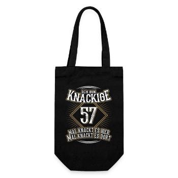 57. Geburtstag Lustig Geschenk - Geschenkbeutel für Flaschen - Schwarz - Vorne