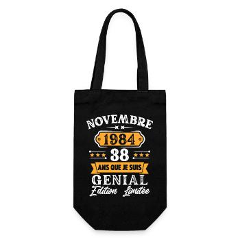 Cadeau D'anniversaire 38 Ans Novembre 1984 Rétro - Sac à bouteille - noir - Devant