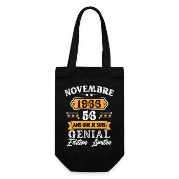 Cadeau D'anniversaire 56 Ans Novembre 1966 Rétro - Sac à bouteille - noir - Devant