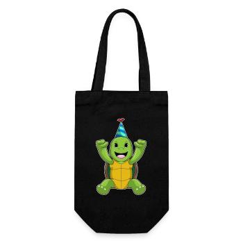 Turtle Birthday Party Hat - Gift Bag for Bottles - black - Front