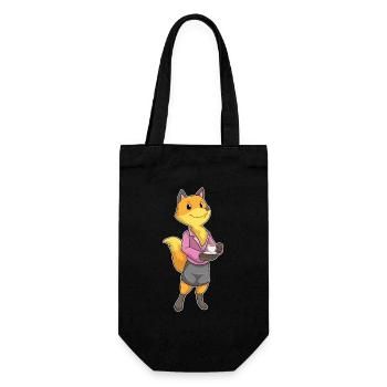 Fuchs Sekretärin Kaffee Büro - Geschenkbeutel für Flaschen - Schwarz - Vorne
