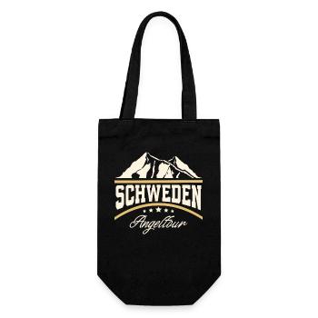 Schweden Angeltour Angeln Angler Fischen - Geschenkbeutel für Flaschen - Schwarz - Vorne