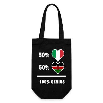 Italien und Kenia genial / Geschenk - Geschenkbeutel für Flaschen - Schwarz - Vorne
