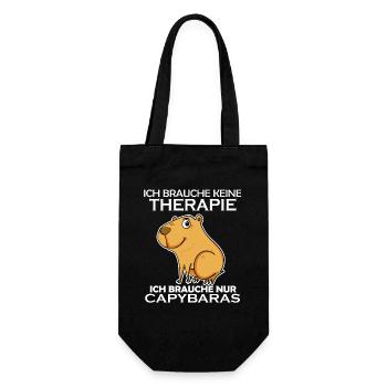 Capybara Wasserschwein - Geschenkbeutel für Flaschen - Schwarz - Vorne