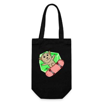 Chat Abyssin chat comme patineur avec skateboard - Sac à bouteille - noir - Devant
