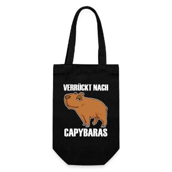 Capybara Wasserschwein - Geschenkbeutel für Flaschen - Schwarz - Vorne