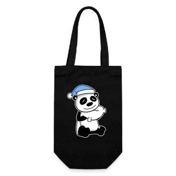 Panda Baby - Geschenkbeutel für Flaschen - Schwarz - Vorne